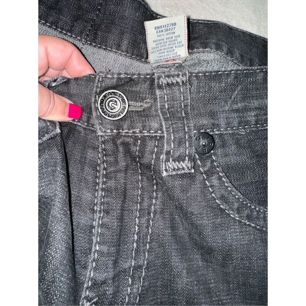 Vintage Y2K true religion black denim jeans size 33